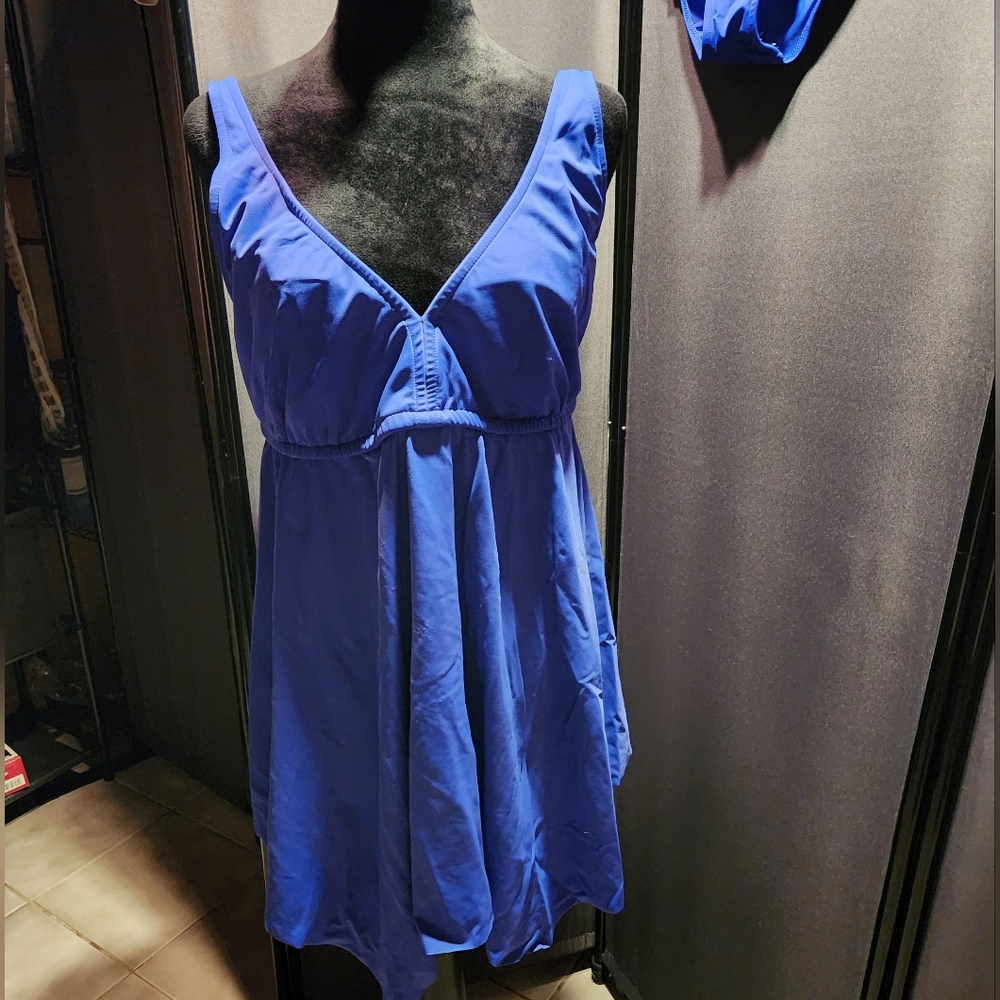 VENUS Blue Swim Chemise with Silky Fabric and Empire Waist